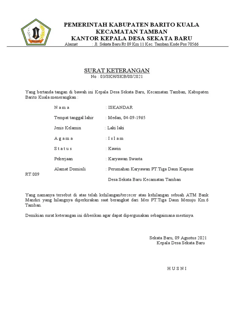 Panduan Lengkap Membuat Surat Kehilangan dari RT: Fungsi, Format, dan Contohnya