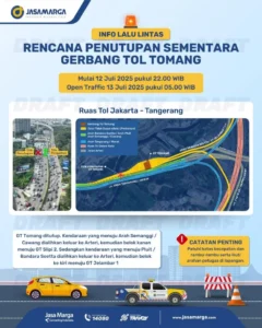 Gerbang Tol Tomang Ditutup Sementara Mulai 24 Juli 2026: Cek Jadwal dan Rute Alternatif Lengkap
