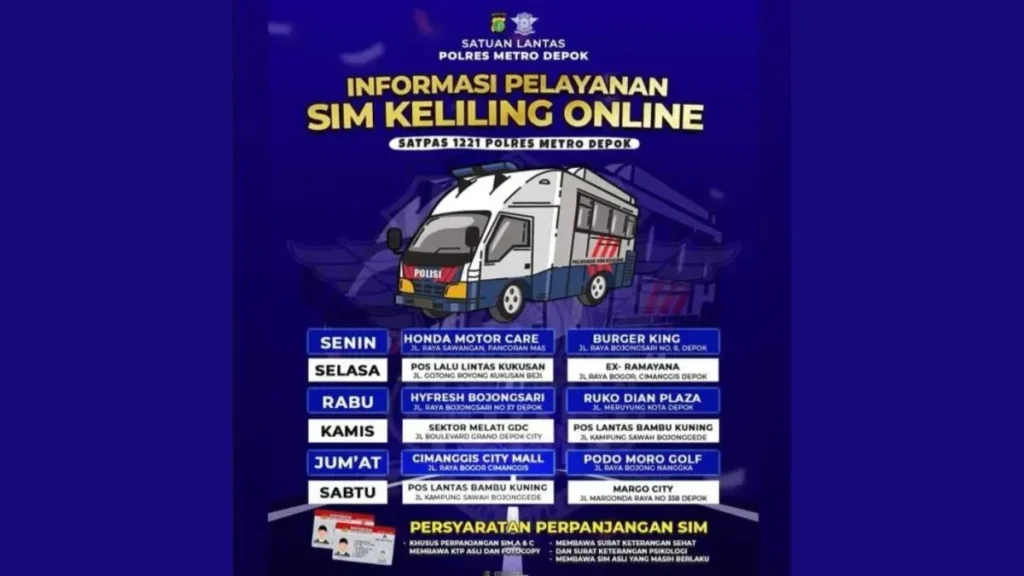 Layanan SIM Motor di Depok dan Jakarta Hari Ini: Jadwal, Biaya, dan Syarat Perpanjangan