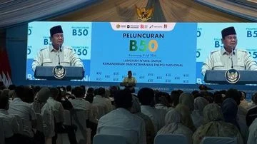 Prabowo: Indonesia Negara Pertama di Dunia yang Terapkan Biosolar B50