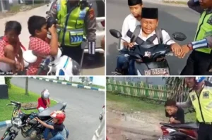 Viral! Momen Haru Tilang di Karawang: Anak Bocah Sebut Ibu Meninggal, Polisi Beri Bantuan